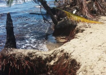 erosion in Hopkins Belize